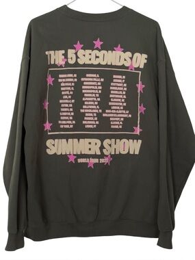 Official 5 Seconds of Summer 2023 World Tour Crewneck Large 5SOS Olive